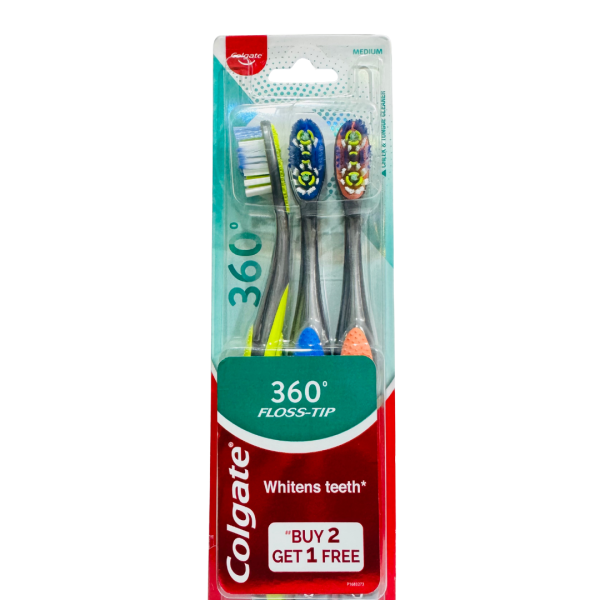 Colgate Toothbrush 360 Floss-Tip  2+1